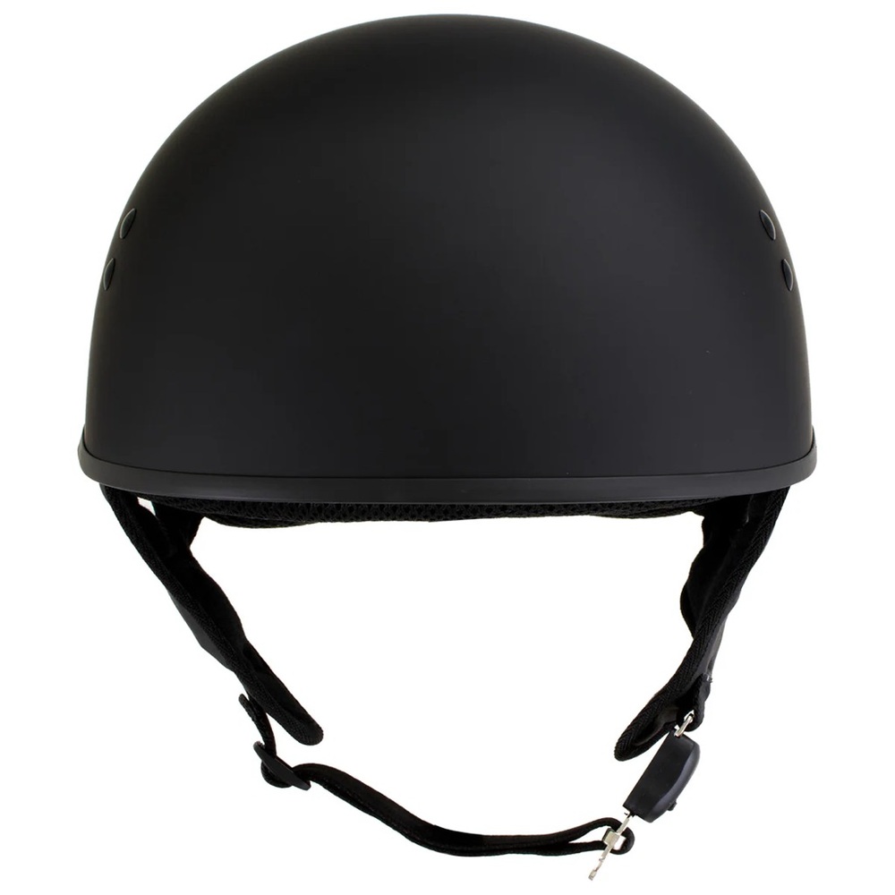 T-68 Flat Black Size Medium The OG Motorcycle DOT Skull Cap Halfy Helmet